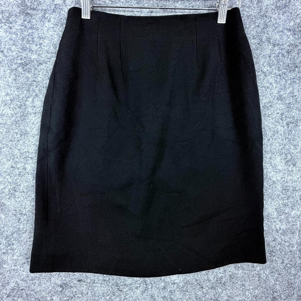 Vintage Valerie Stevens Pencil Skirt Women 6 Petites Black Wool‎ Office Basics